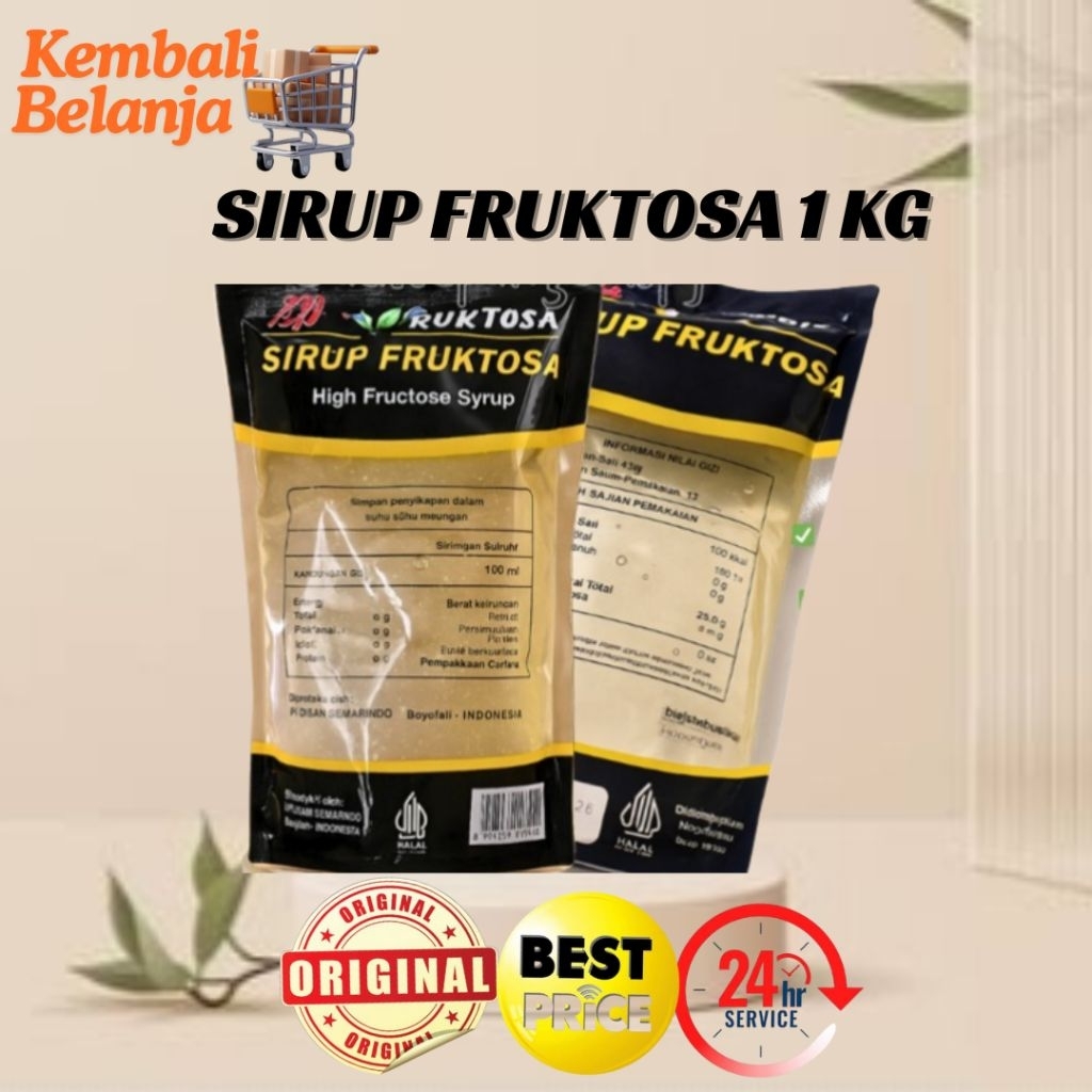 Gula Fruktosa Cair 1 Kg/ Gula Singkong Cair/ Gula Cair Fruktosa/ Sirup Fruktosa/ Fructose