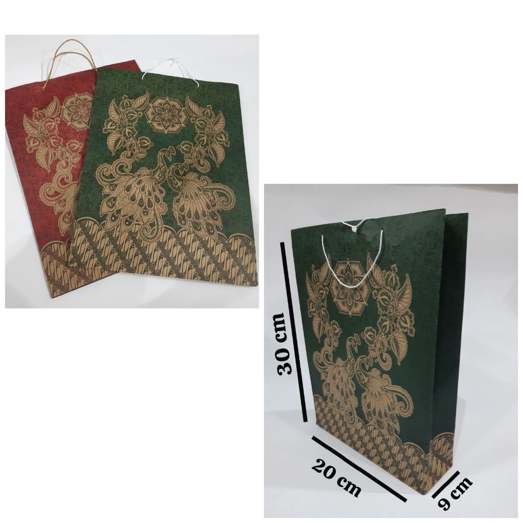 Paper Bag Motif batik  / Paperbag warna / Tas kertas ukuran TANGGUNG