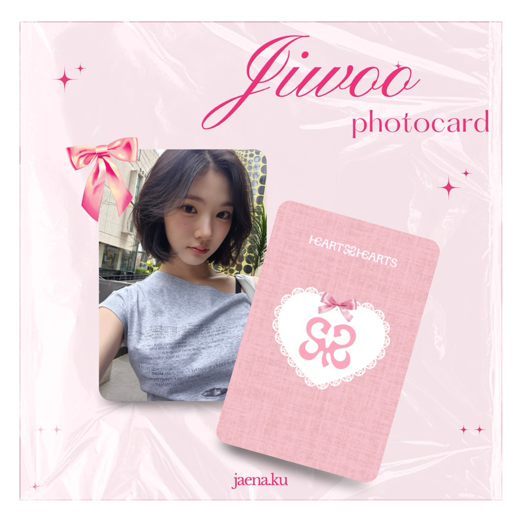 PHOTOCARD JIWOO HEART 2 HEARTS H2H SELCA CUTE KPOP JAENA.KU