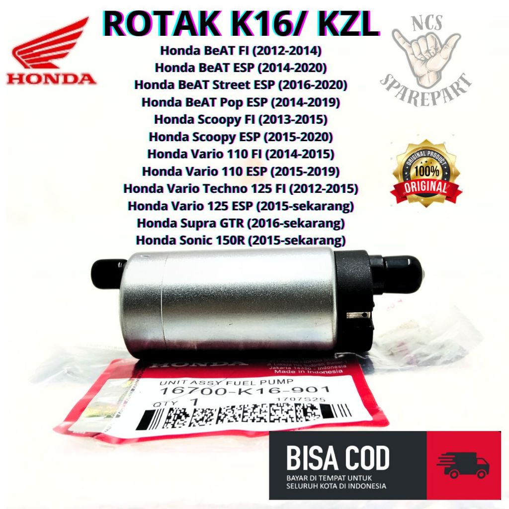 ROTAK DINAMO K16 /KZL ORI AHM BEAT FI ESP STREET POP , SCOOPY FI ESP , VARIO 110 FI ESP, VARIO TECHN