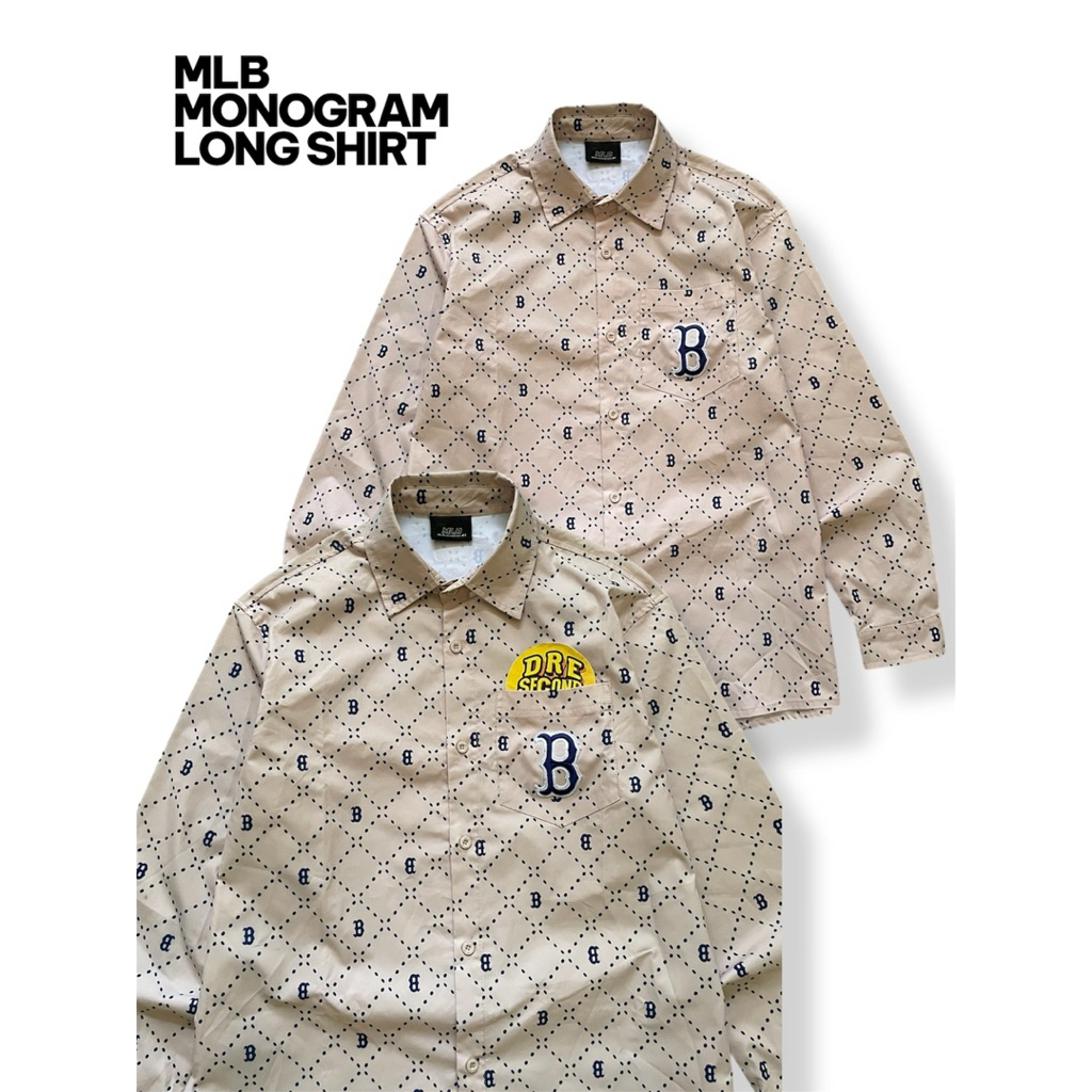 Kemeja Panjang MLB Monogram Size Large