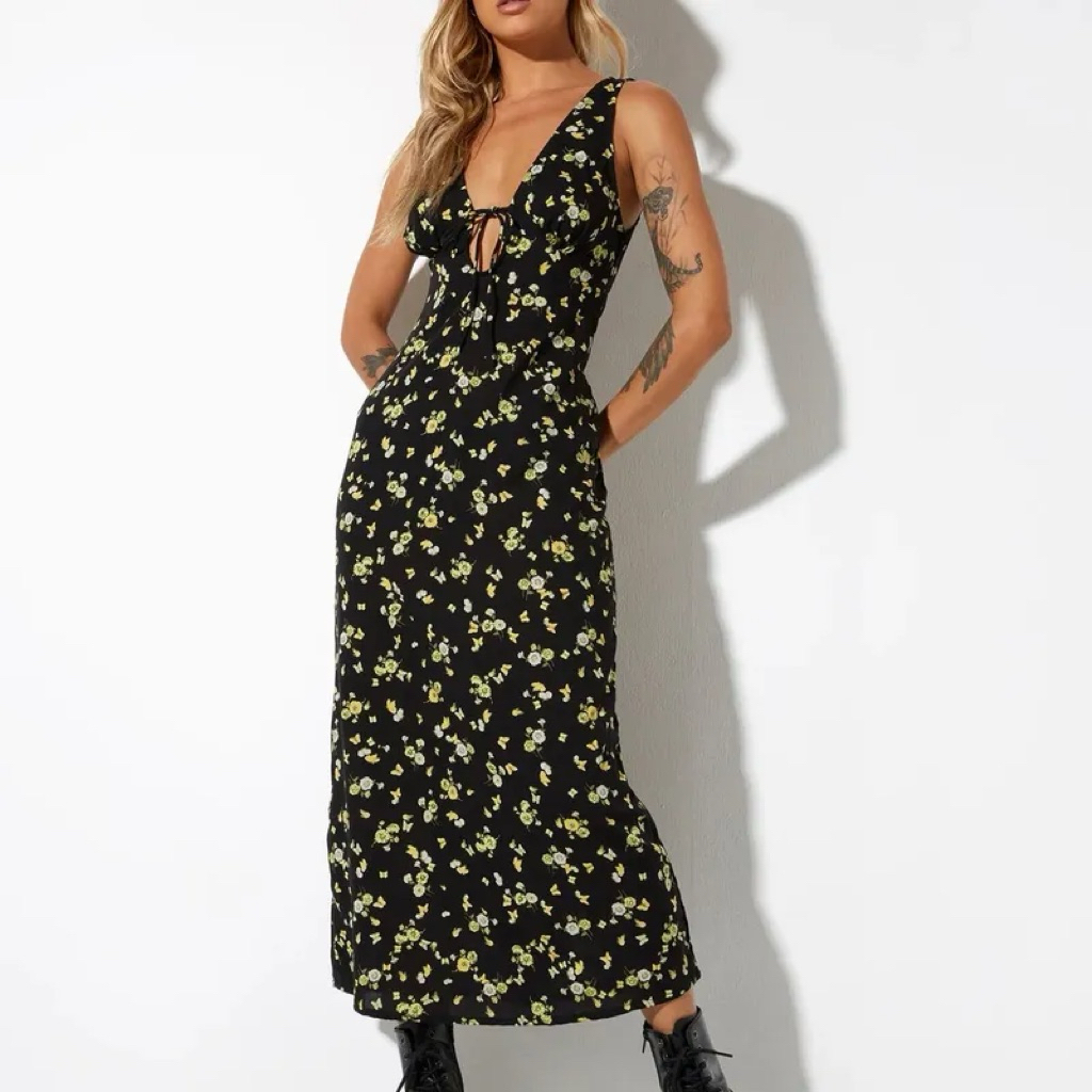 DRESS MIDI SUMMER FLORAL Y2K STYLE