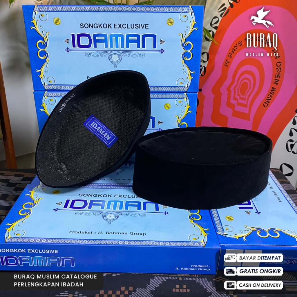 new deals kopiah peci songkok hitam pendek tinggi 6,7,8,9 cm ukuran anak dan dewasa bayar di tempat