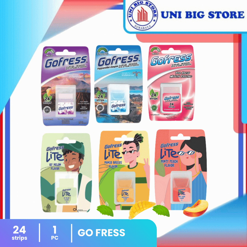 Go Fresh Gofresh Xylitol Permen Mint Grape Strawberry Mango Breeze 1 pcs
