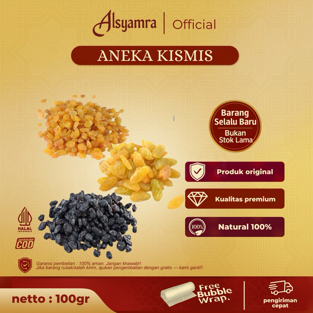kismis golden raisin kismis simin kuning manis kismis asam manis& hitam 100gr