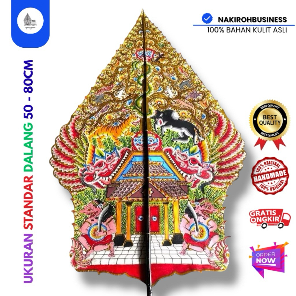 NAKIROHBUSINESS Wayang Kulit Gunungan Jumbo Gapit Sungu Alusan Standar Dalang