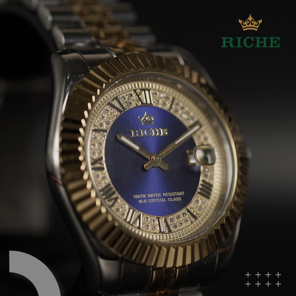 Jam RICHE Terapi Kesehatan – 52 Berlian Asli & Lapis Emas