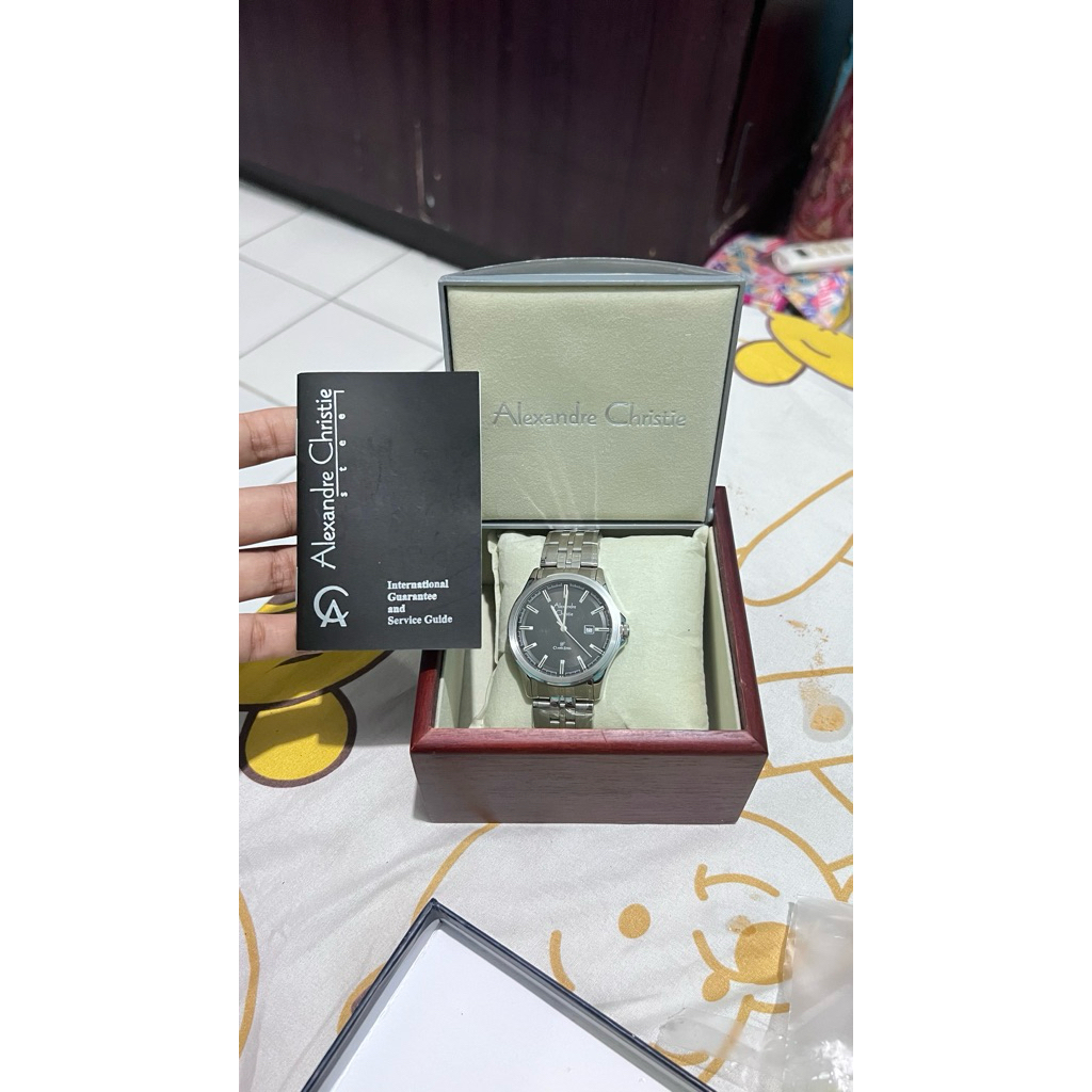 Jam original Alexandre Christie type 8402 warna silver