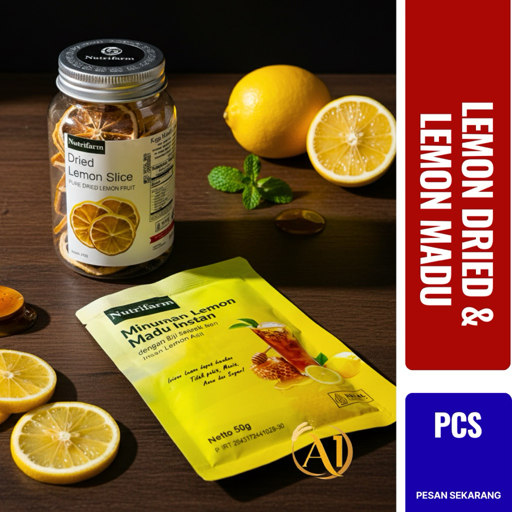Lemon Dried Slice 25gr - Lemon Madu Instan 50gr Saset - Lemon kering Iris