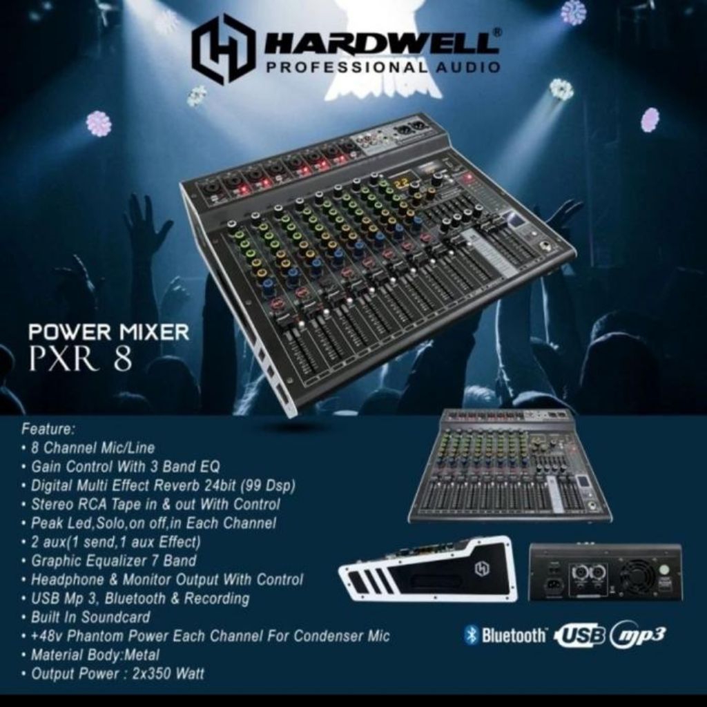 Mixer Power Hardwell 8 Channel PXR 8 Mixer Power Hardwell Pxr 8