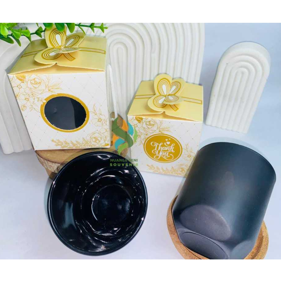 Souvenir Gelas PSP Kaca Hitam Cangkir Teh Rock Glass Mug Kopi Tumbler Mug Beling Doff Kemas Box