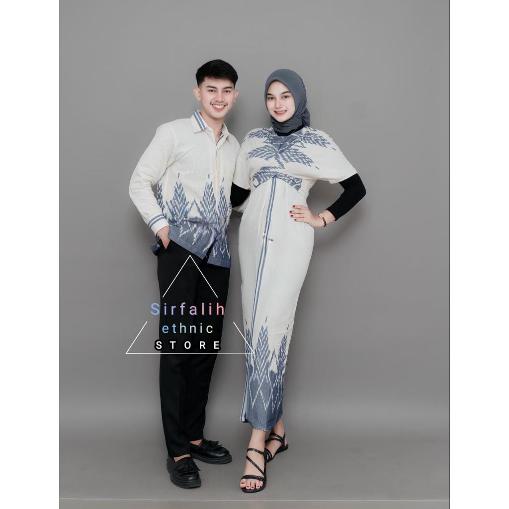 Kemeja / dress couple tenun, tenun khas Troso Jepara