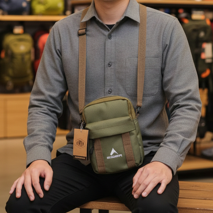EIGER2001 TRAVEL PORTLAND POUCH 2F TAS SELEMPANG ARMY TERLARIS - AZ32