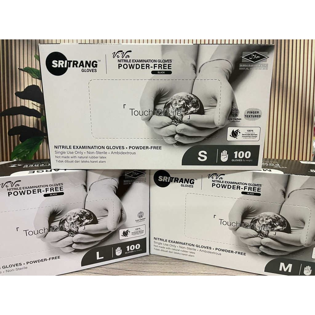 Nitrile Black Latex / Handscoon Non Steril / Sarung Tangan Latex Hitam Sritrang