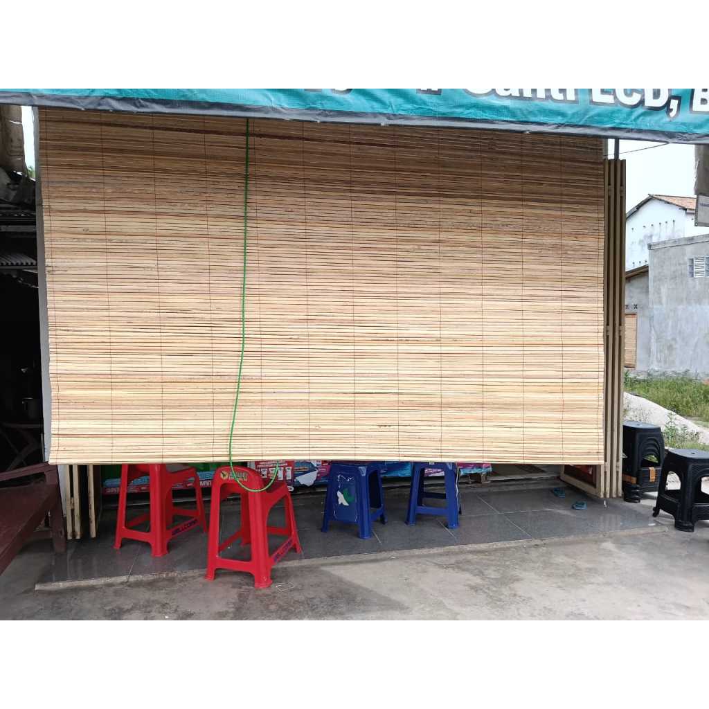 Tirai Bambu size (3x2) (3x2,5) (3x3) (3x3,5) (3x4) meter TIRAI BAMBU PLITUR DAN NATURAL full set