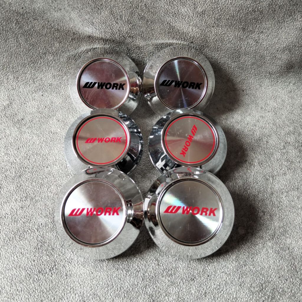 tutup dop velg racing variasi kerucut crom wwork diameter luar 6.8cm diameter kaki 6.2cm