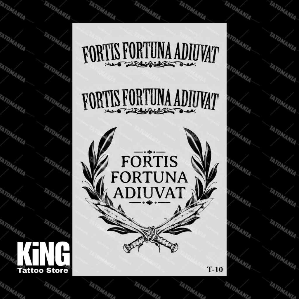KINGTATO - Sticker tattoo temporary semi permanen anti air motif Tulisan 10
