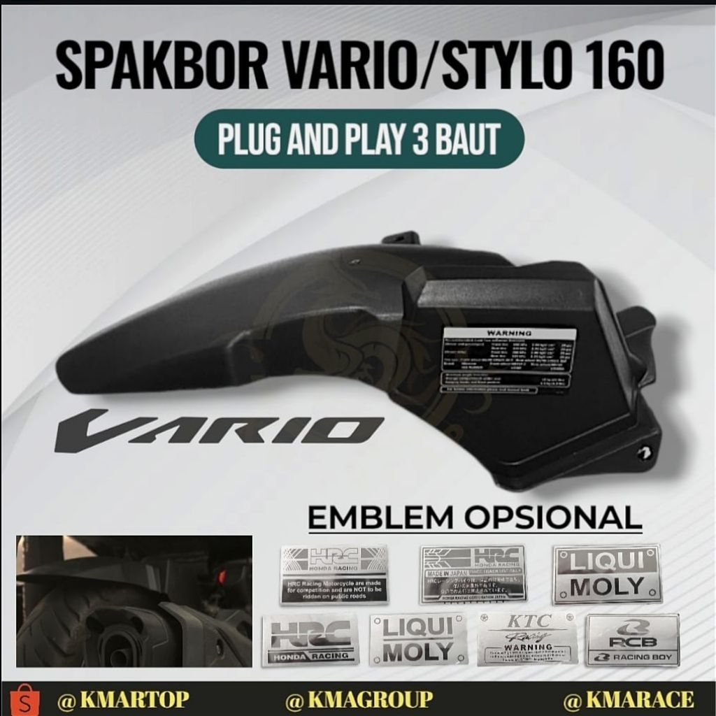 SPAKBOR KOLONG VARIO 160 STYLO 160 ABS CBS ISS + EMBLEM STAINLESS