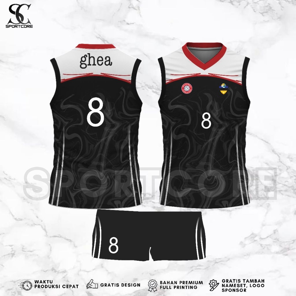 Jersey Voli Cewek Fullprinting Custom Nameset