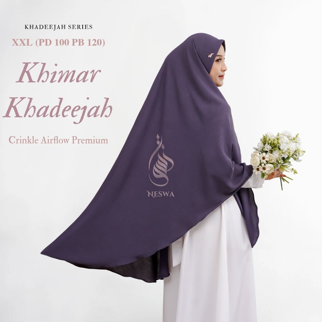NESWA Khimar Khadeejah XXL Hijab Instan Jumbo Umroh Crinkle Airflow Premium