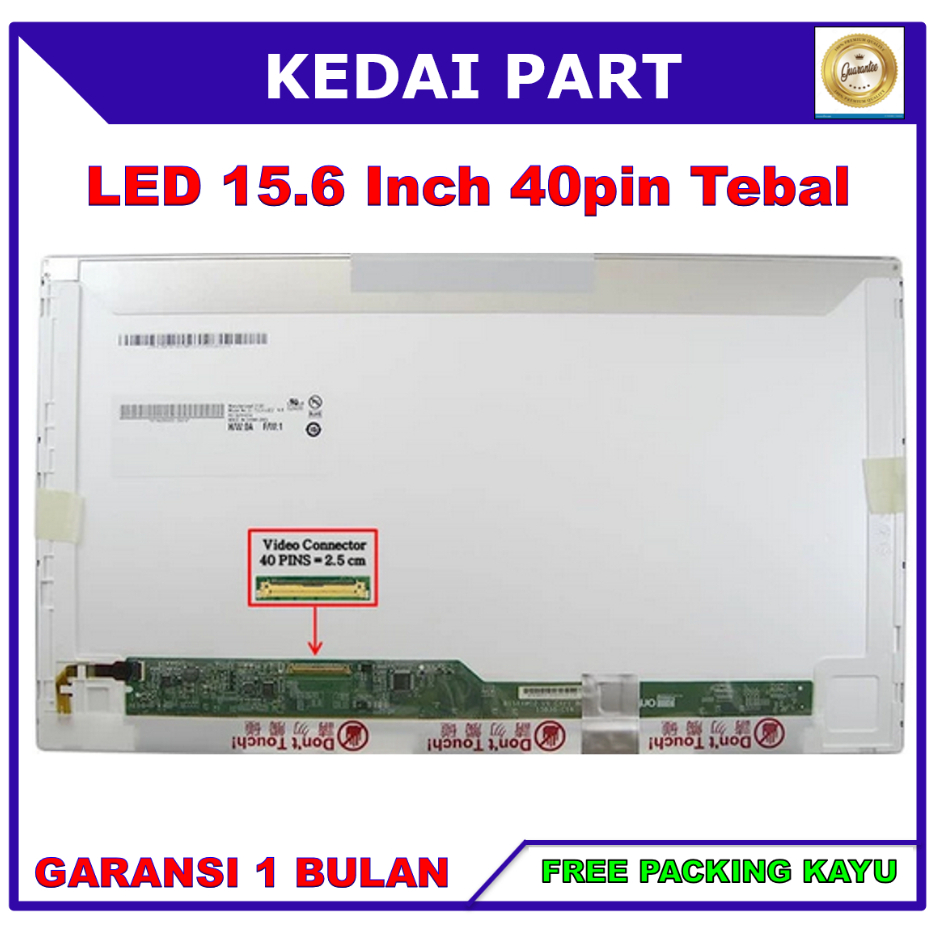 LCD LED 15.6 15 Inch 40 Pin 40pin HD Tebal No Bracket Kuping Baut