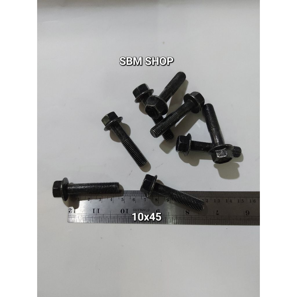 BAUT FLANGE BOLT 10X45 HITAM KUNCI 14