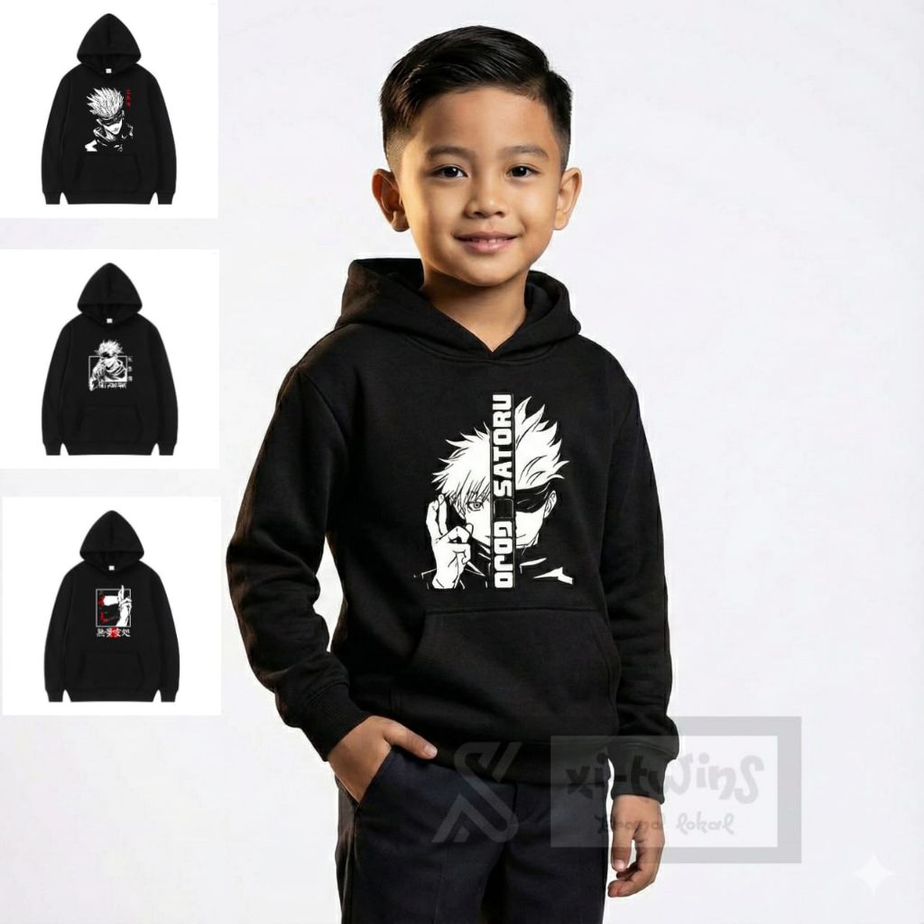 Sweater Hoodie Anak Laki-laki Perempuan Anime Jujutsu Kaisen Gojo Satoru Best Seller Bisa COD