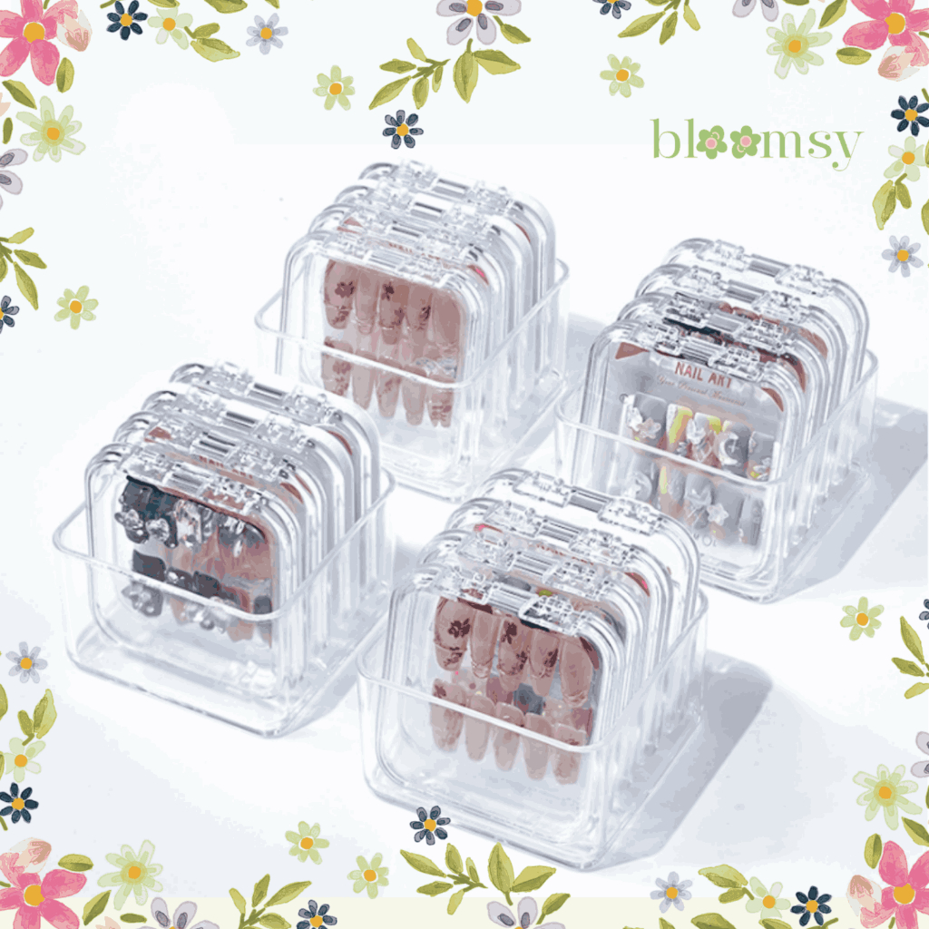 Bok Box Nail Art Mika Acrylic Premium UK / Box Nail Art Box Display Tempat Kuku Palsu Fake Nails Sto