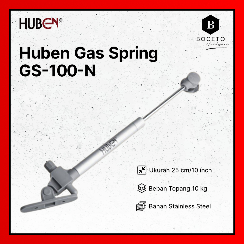 Gas Spring Huben GS-100-N - Furniture Cabinet Engsel Hidrolik Buka Otomatis - Boceto Hardware