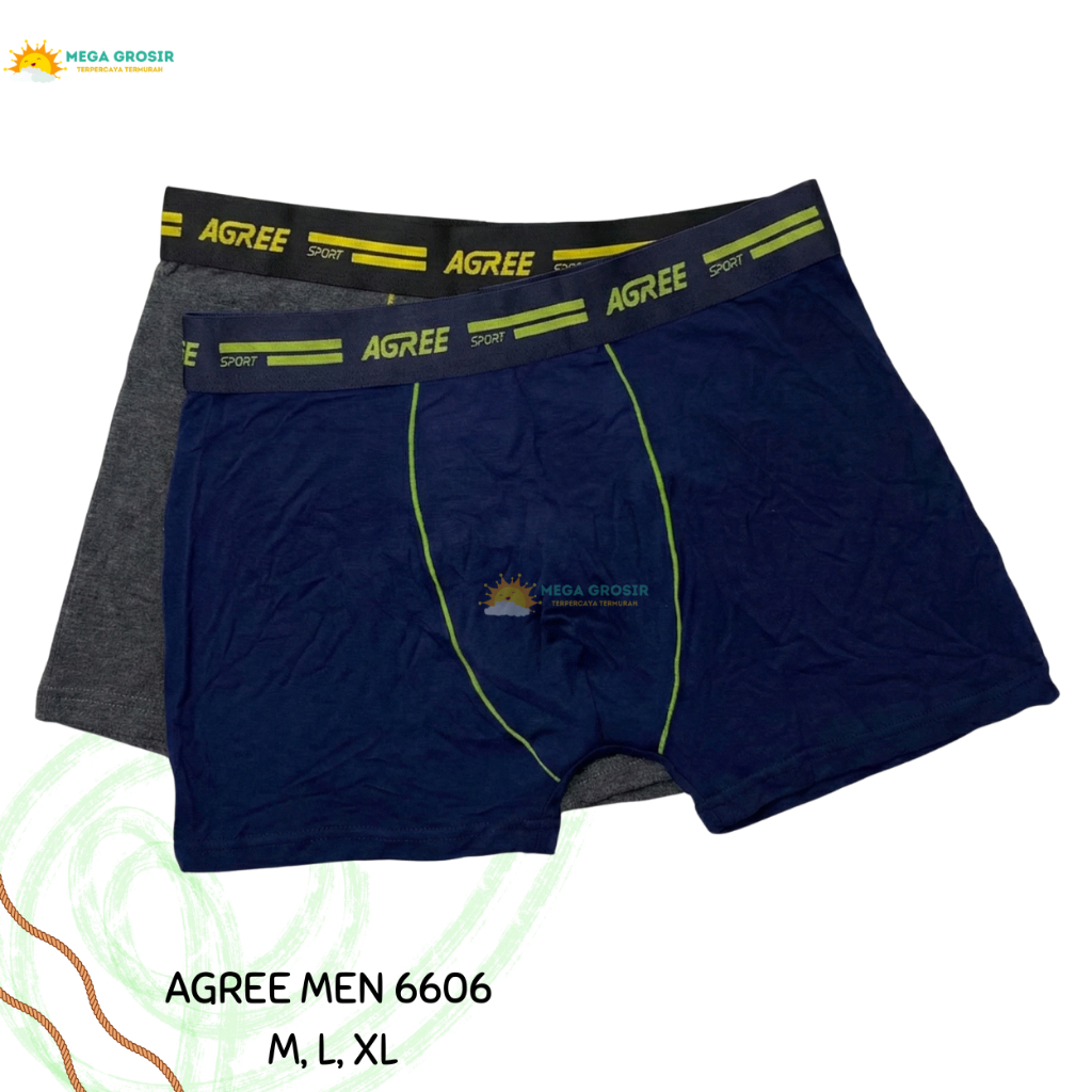 [ISI 2] CD Pria AGREE 6606 Boxer Bahan Katun Boxer / Boxer Agree Premium