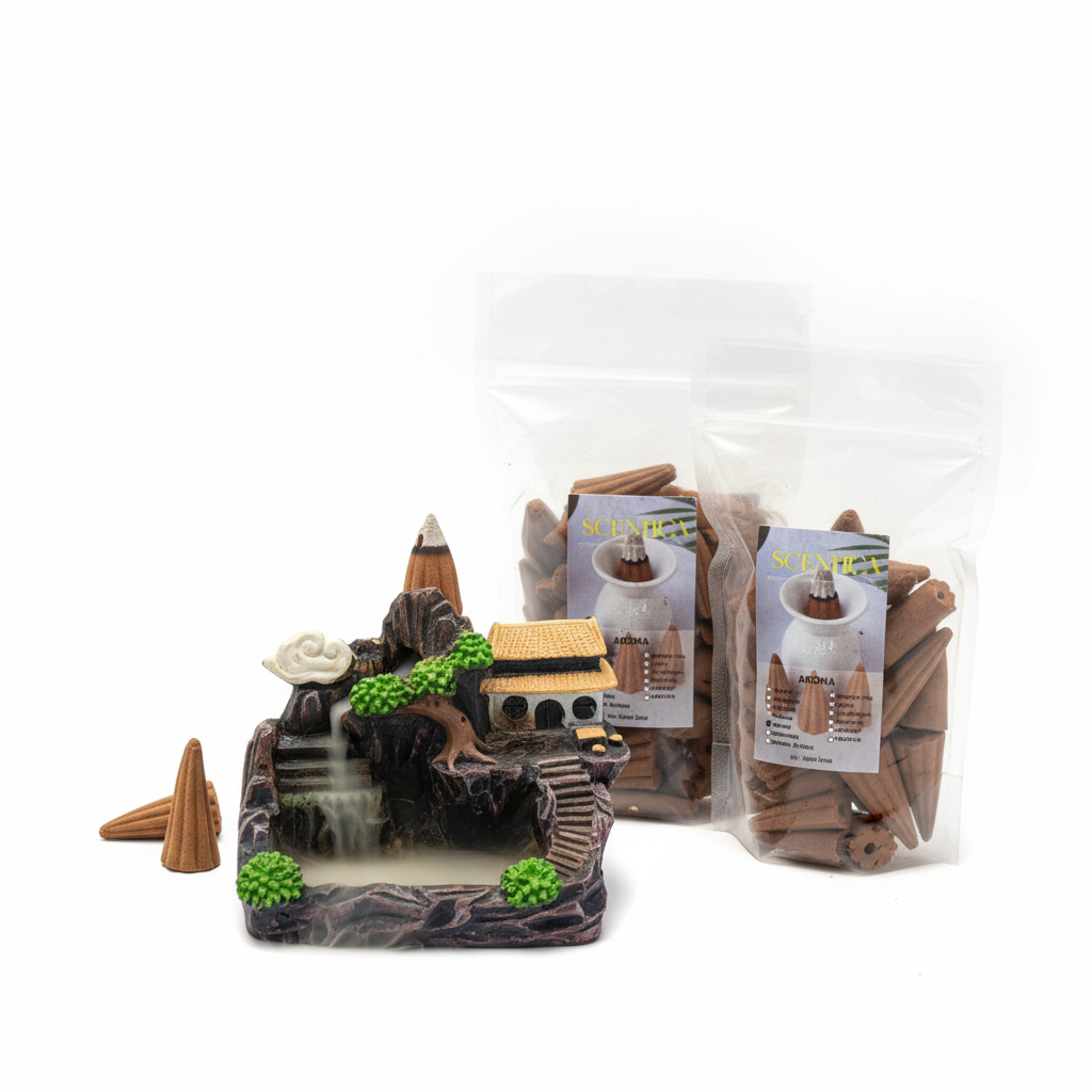 Scentica Dupa kerucut Asap Bawah, bukhur dupa bakar aromatherapy, pengharum ruangan, asap harum