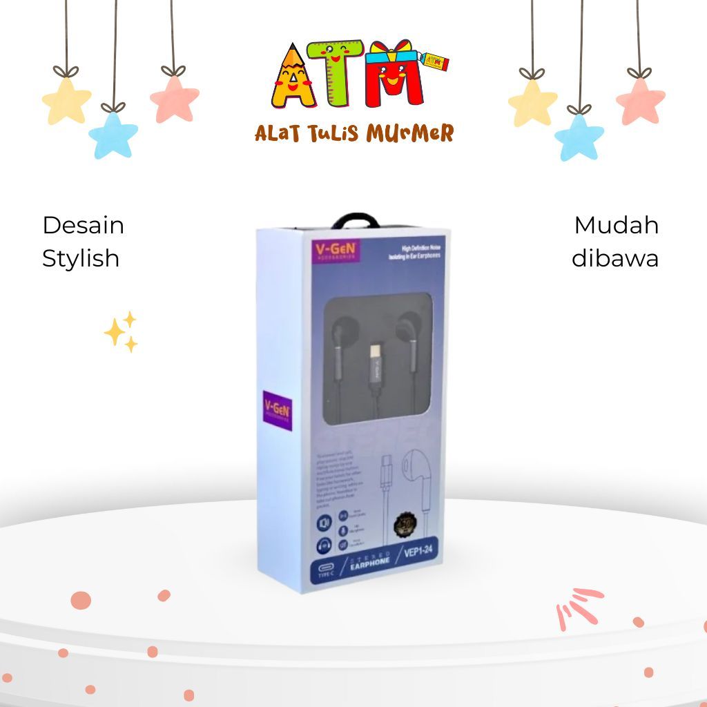 EARPHONE/HEADSET/V-GEN EARPHONE WIRED SILVER VEP1 -21