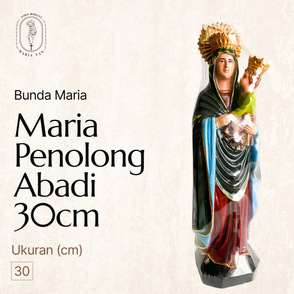 Patung Bunda Maria Penolong Abadi 30cm - Patung Katolik - Patung Rohani - Bunda Maria