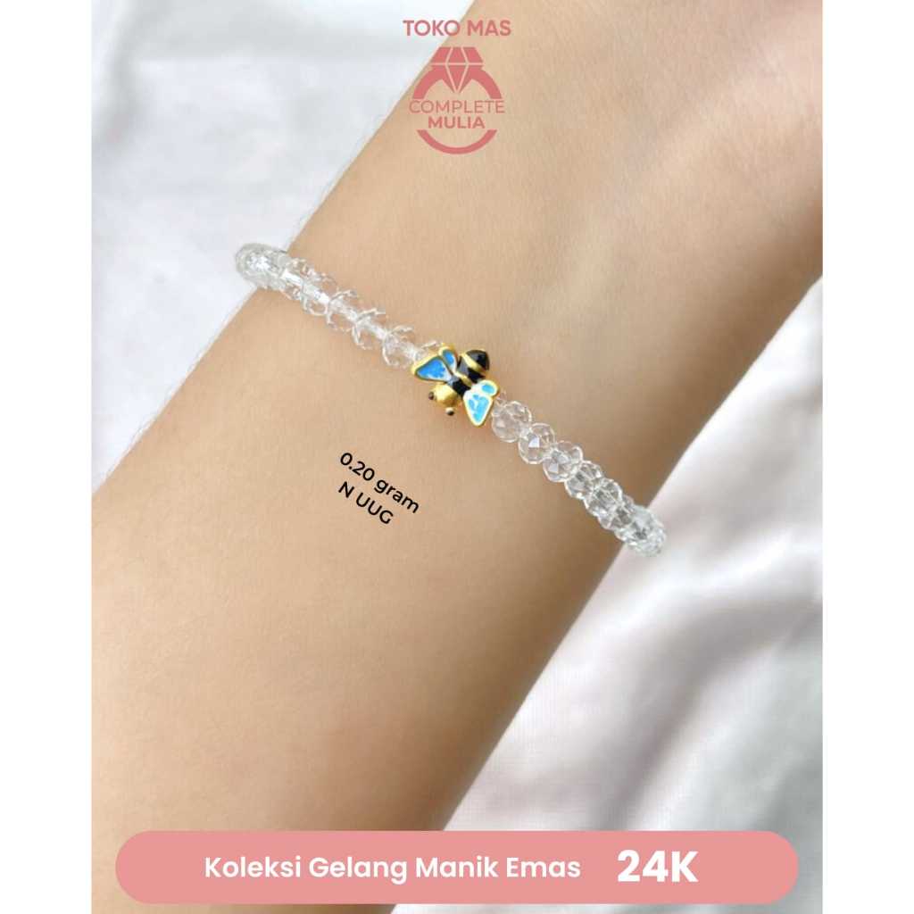 Variasi Gelang 24K Karakter Lebah Biru (Complete Mulia)
