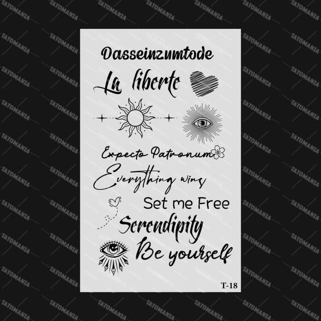 TATOMANIA-Sticker tattoo temporary semi permanent tahan lama tulisan 18