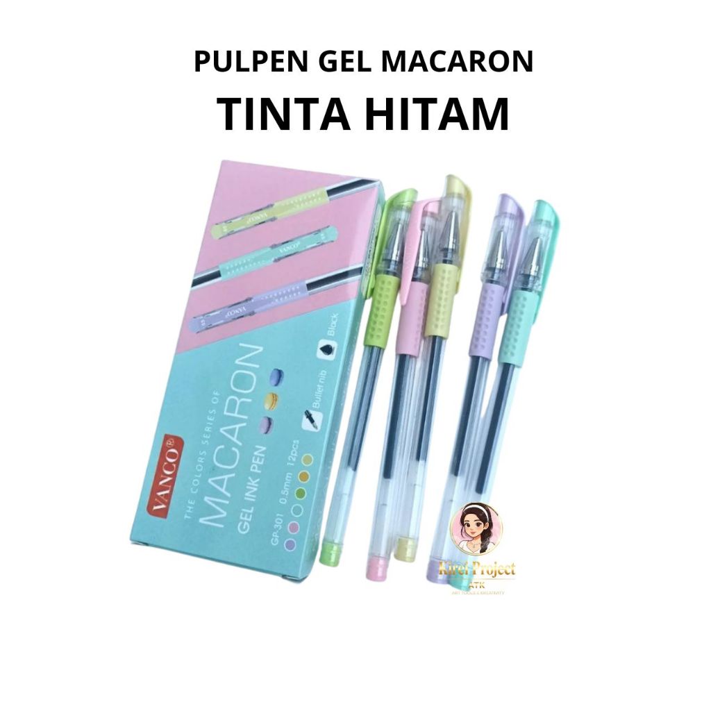 Pulpen Ball Point Pen Pena Gel VANCO GP-301 Macaron Kirei Project