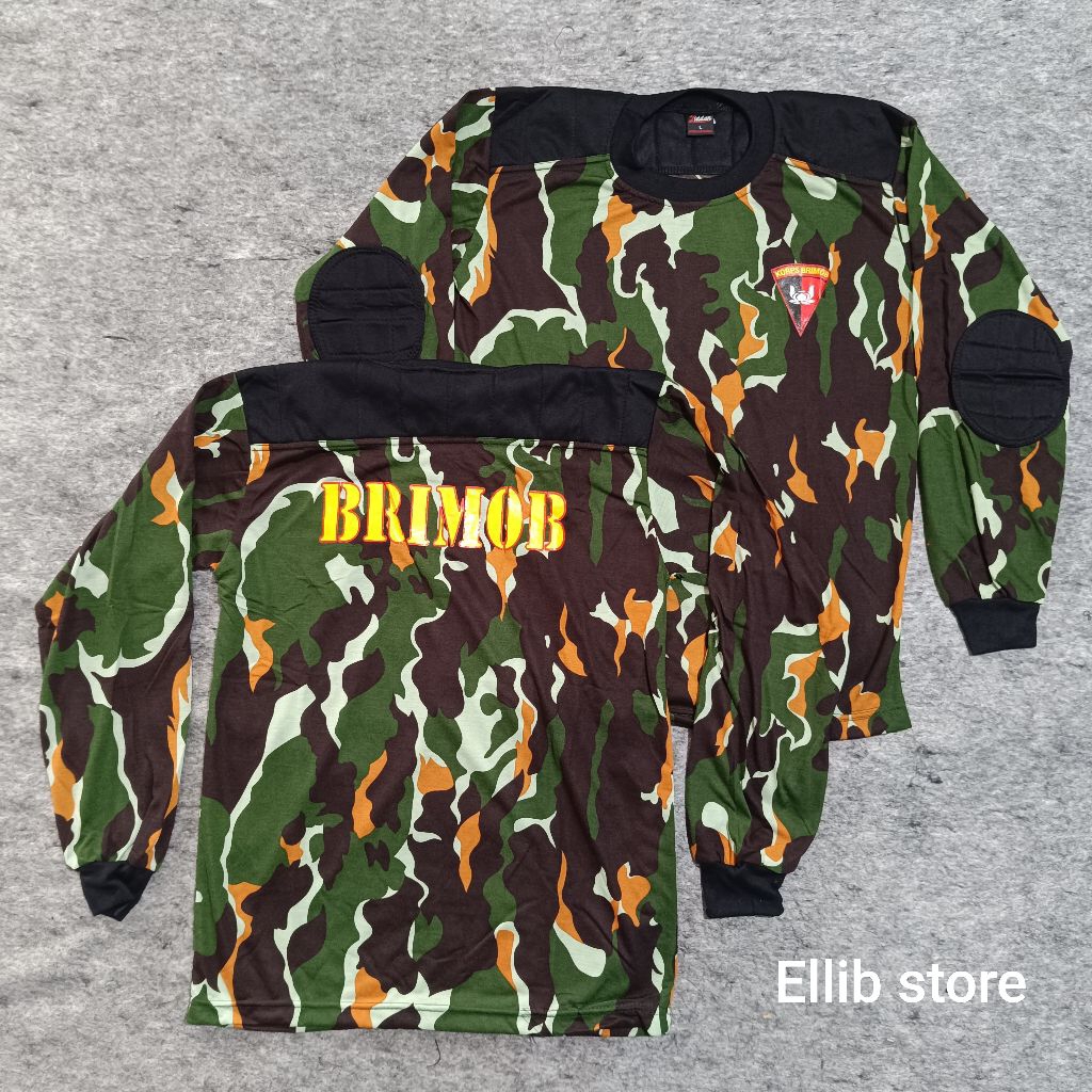 Kaos Panjang Loreng Brimob Bantalan / Kaos Panjang Loreng Brimob / Kaos Penembak Brimob