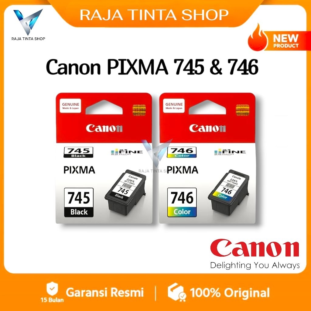 1 SET Print Head Cartridge Canon PIXMA 745 Black 746 Color For MG2470 MG2570 MG2970 TR4570 E400 E410