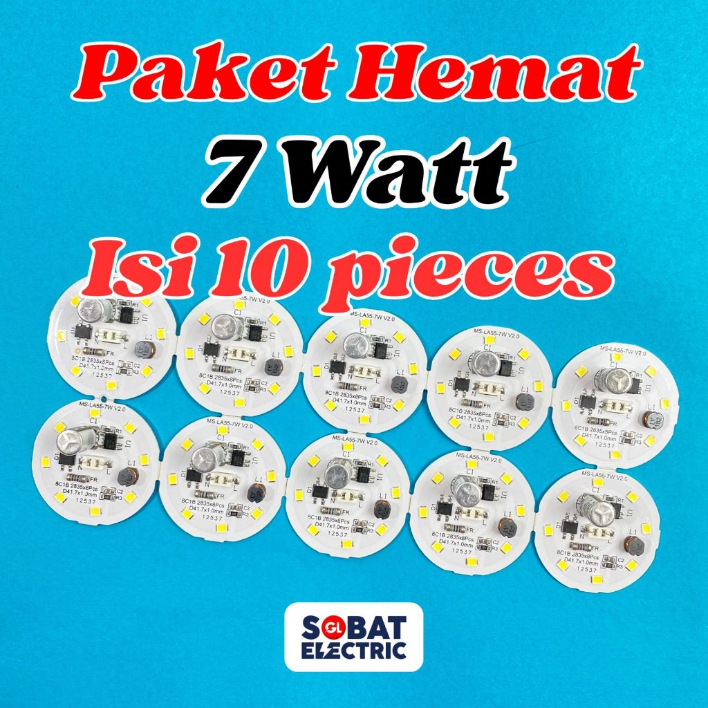 Paket Hemat 7 Watt PCB AC Mata LED - PCB Mata Lampu LED AC Tanpa Driver 7w