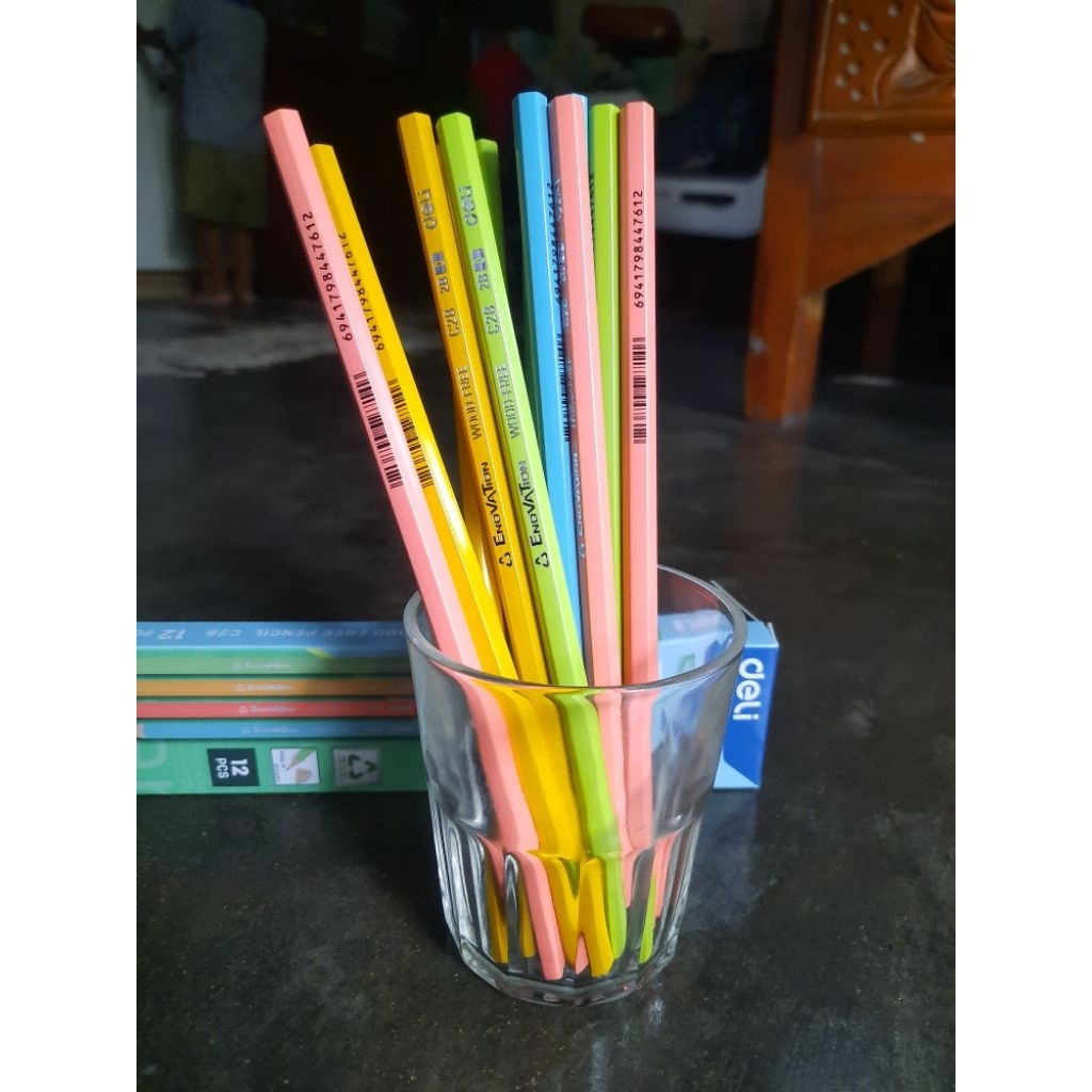 Pensil Deli 2B Warna Warni ( 1 Pcs)
