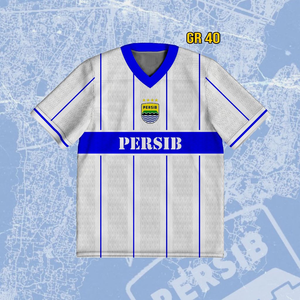 Jersey Oversize Persib White Line Horizontal Sportswear Special Edition | Jersey Bola GR-40