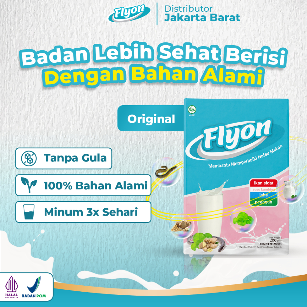 Susu Flyon Original Susu Penggemuk Badan Penambah Berat Badan Alami Bpom