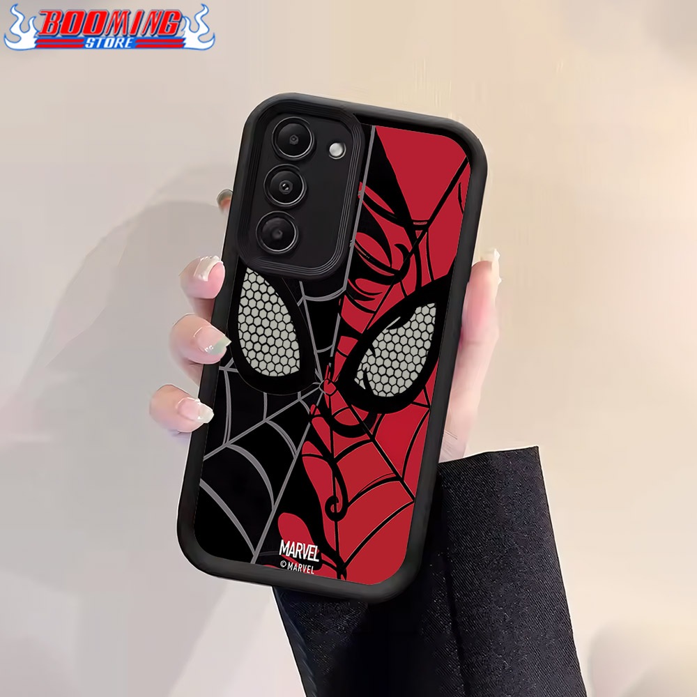 CASE KHUSUS Softcase Black Glass Premium Acrylic For REDMI 15C 15 Motif SPIDERMAN 3