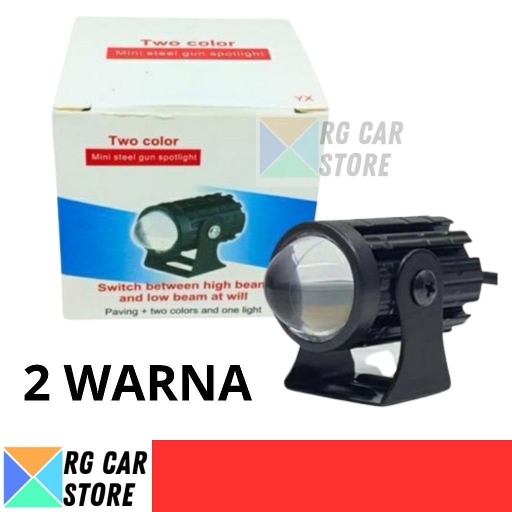 Lampu Tembak Projie 2 Warna LED Mini Projie Universal-Lampu Sorot Foglamp Mini Garansi 1 Tahun