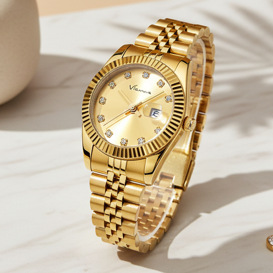 VIANOVA - Jam Tangan Wanita Kecil Original Anti Air 1233 Standard Jepang Jam Tangan Cewek