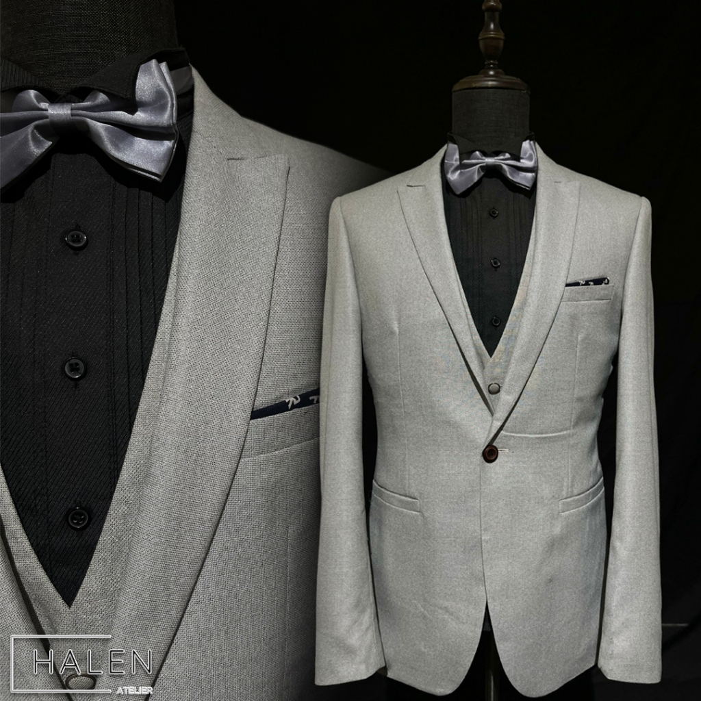 [FOR RENT] LIGHT GREY DOFF SETELAN JAS FORMAL/ RESMI Abu-abu Muda a4 IN 1 - jas nikah jas wedding ja