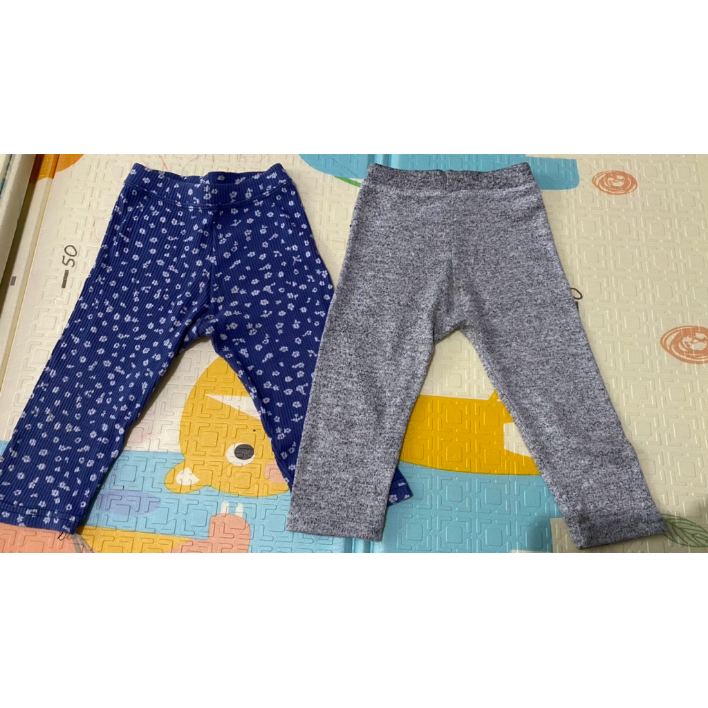 Celana Legging abu, biru kulot bunga2