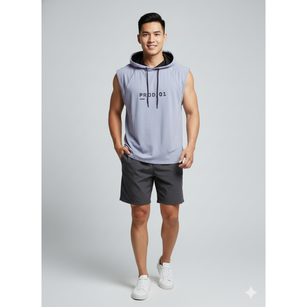 [HM-63] H*M T-Shirt Sport Hoodie Men | Kaos Olahraga Hoodie Pria