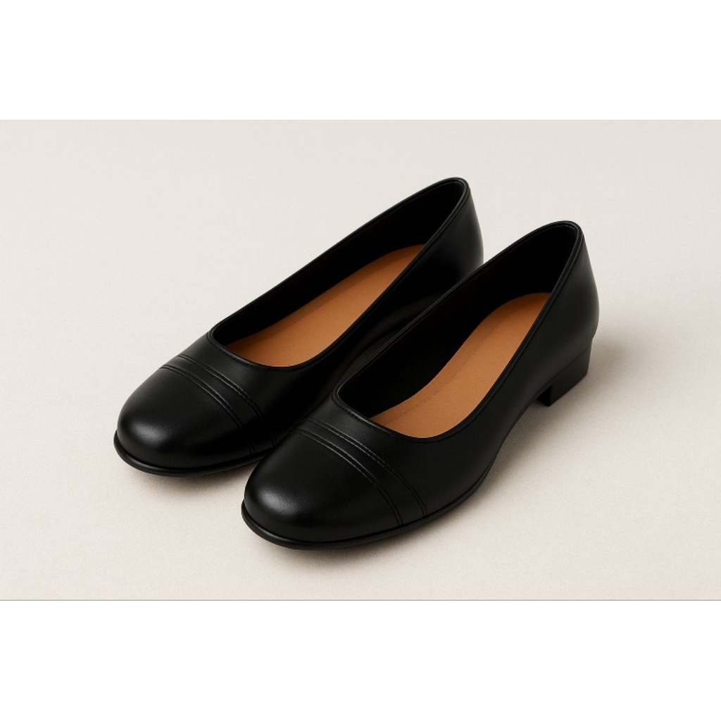 SEPATU PANTOFEL KULIT  KERJA WANITA