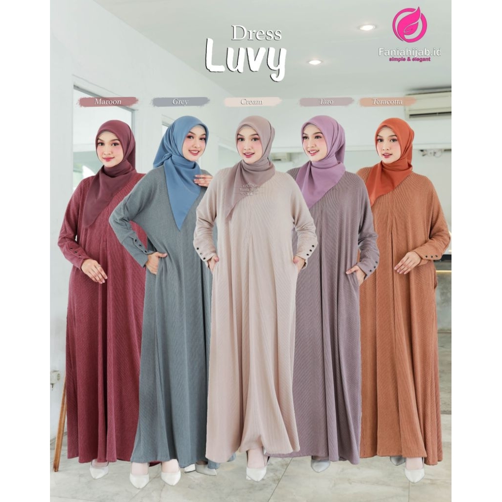 LUVY DRESS -Gamis knitting tuscany premium - BY FANIA HIJAB